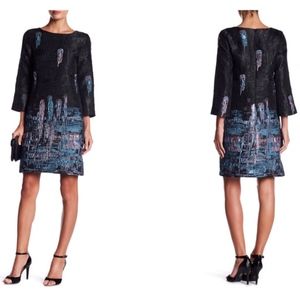 NWT  Iren Klairie 3/4 Sleeve Crepe Dress 8US